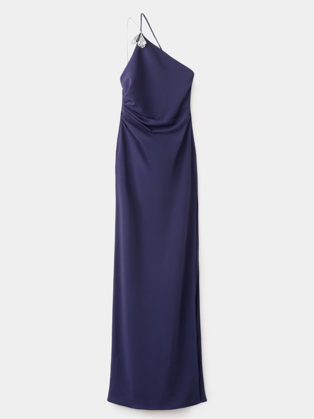 NEW: Mango CAPSULE Asymmetrical Dress w/ Metallic Appliqué in Midnight Blue
